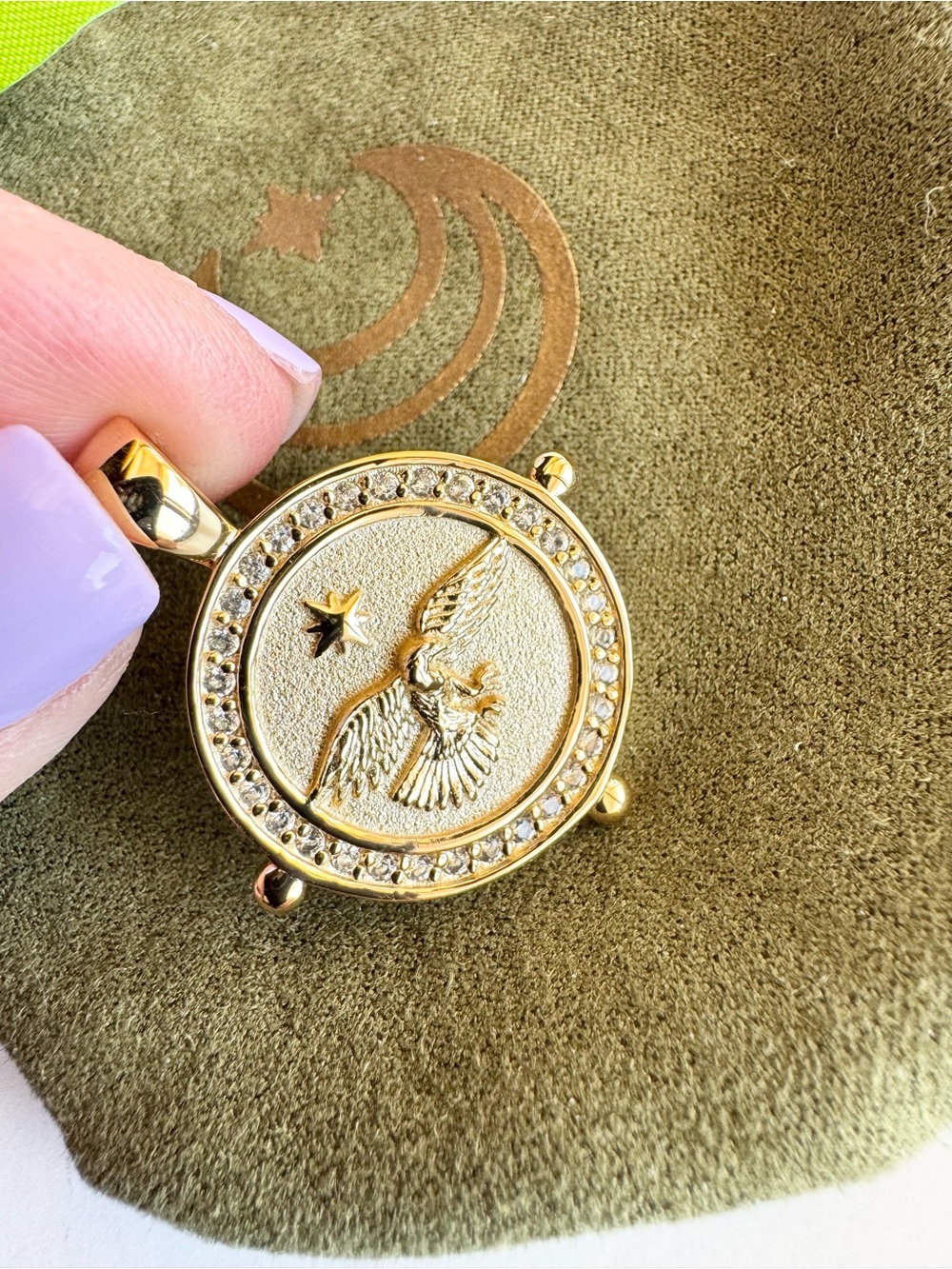 Jane Win Limited Edition 250th Protect Eagle Small Embellished Coin Pendant - Picture 8 of 11